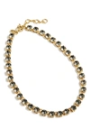 Jcrew Swarovski Crystal Dot Necklace In Heather Mink