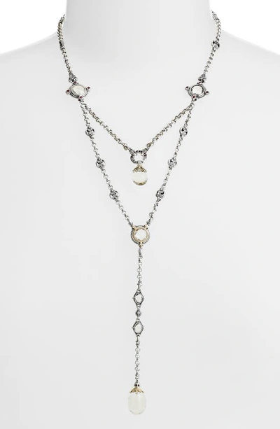Konstantino Pythia Crystal Y-necklace In Silver/ Crystal