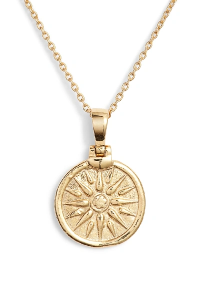 Argento Vivo Sun Coin Pendant Necklace In 14k Gold-plated Sterling Silver, 16