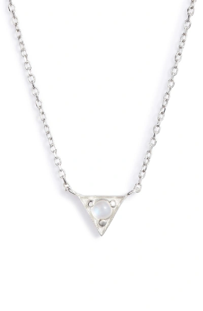 Anzie Dainty Cleo Moonstone Pendant Necklace In Silver