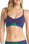 Calvin Klein Monogram Unlined Triangle Bralette In Shilo Blue