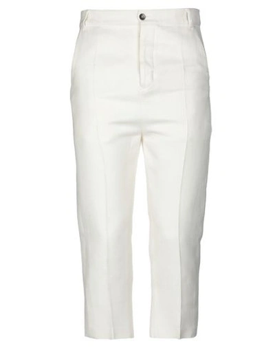 Rick Owens Cropped Pants In Ivory