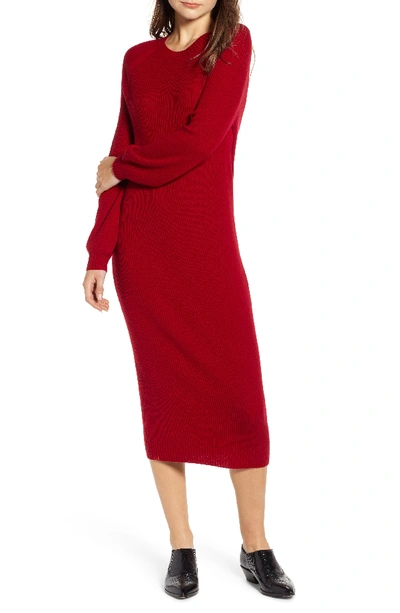 Ag Quaid Knit Sweater Dress In Red Amaryllis