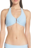 Heidi Klein U-bar Underwire Halter Bikini Top, D-g Cup In Blue Baby