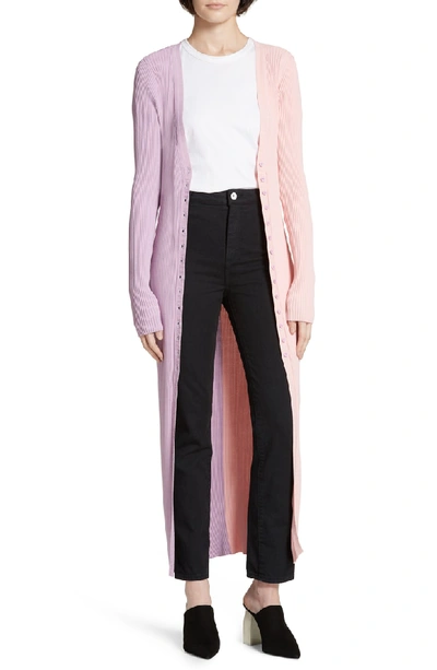 Staud Shoko Colorblock Sweater In Orchid/ Rose