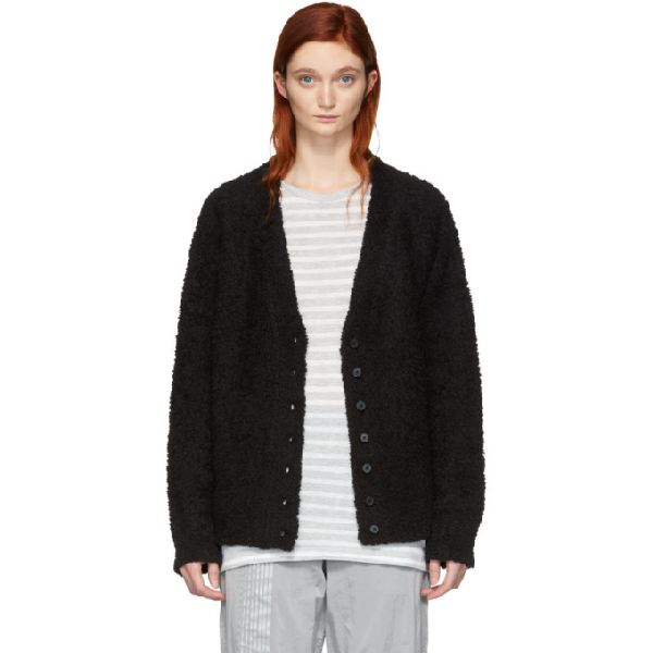 black fleece cardigan