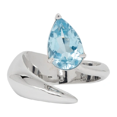 Alan Crocetti Silver 104 Topaz Crystal Ring In Sky