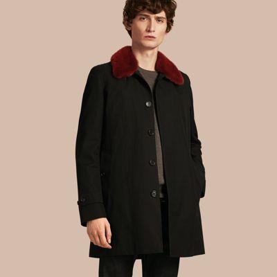 Burberry Car Coat With Detachable Mink Collar And Cashmere Warmer In ...