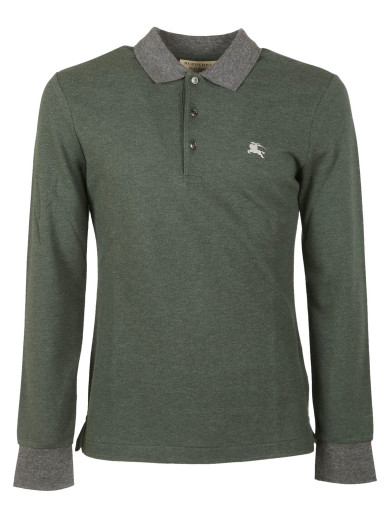 Burberry Longsleeved Polo Shirt In Dark Green | ModeSens