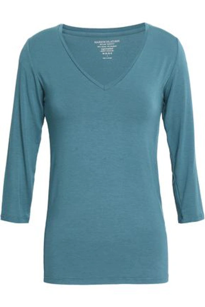 Majestic Woman Stretch-jersey Top Teal