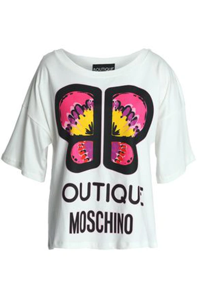 Boutique Moschino Woman Printed Cotton-jersey T-shirt Off-white