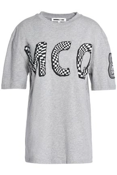 Mcq By Alexander Mcqueen Woman Printed Mélange Cotton-jersey T-shirt Gray