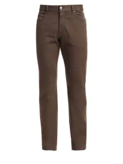 Ermenegildo Zegna Five-pocket Trousers In Brown