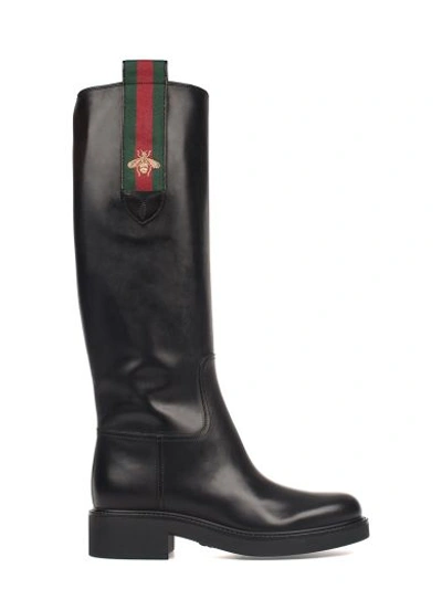 Gucci Black Leather Boot | ModeSens