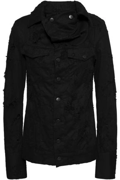 Ann Demeulemeester Woman Norwood Distressed Denim Jacket Black