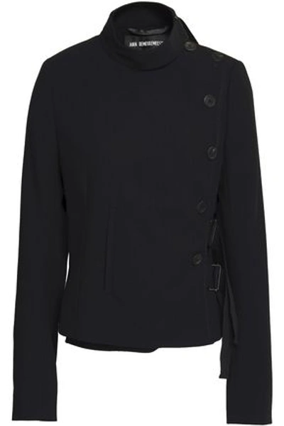 Ann Demeulemeester Woman Double-breasted Wool-twill Jacket Black