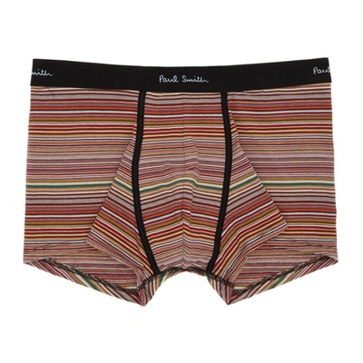 Paul Smith Striped Stretch-cotton Boxer Briefs In Multi-colored