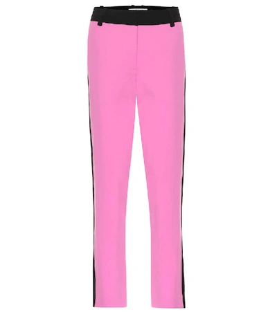 Diane Von Furstenberg Robbie Wool Side-stripe Tuxedo Pants In Pink