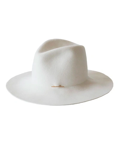 Janessa Leone Celeste Wool Cowboy Hat In Off White