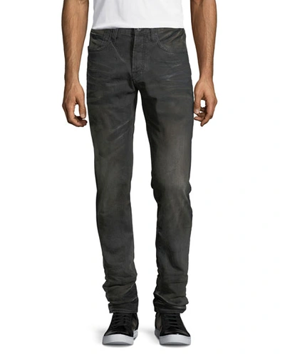 Prps Faded & Whiskered Denim Slim-straight Jeans In Black
