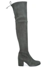 Stuart Weitzman 'tieland' Block Heel Boots In Grey