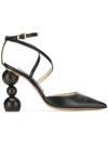 Jacquemus Pointed Toe Sculptural Pumps - Black