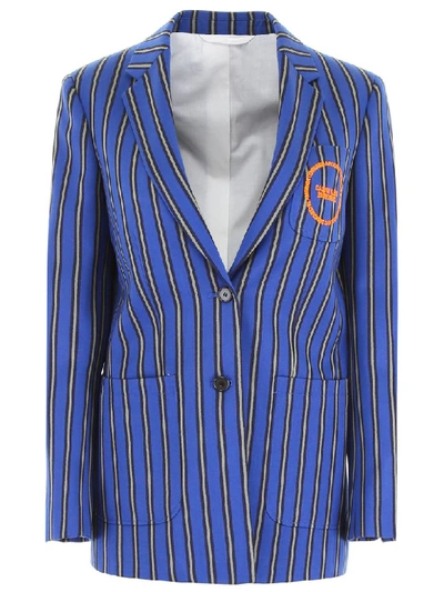 Calvin Klein Striped Jacket In Blue (blue)