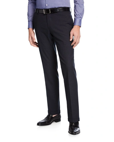 Etro Men's Casual Knit-detail Pants In Navy