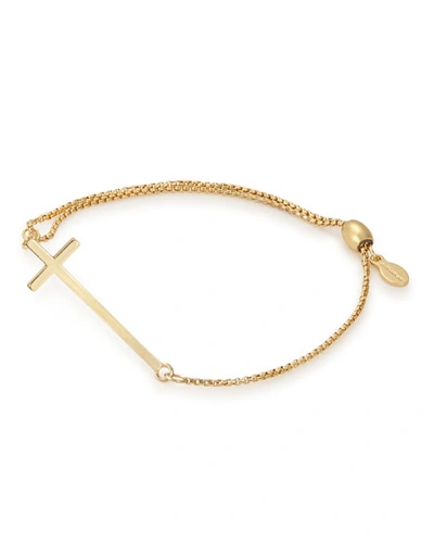 Alex And Ani Cross Pull-chain Bracelet, Gold