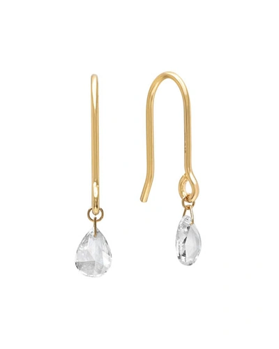 Nicha Jewelry 18k Delicate Floating Trillion Diamond Earrings