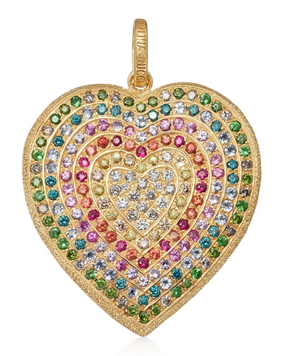 Carolina Bucci 18k Gold Florentine Rainbow Heart Pendant