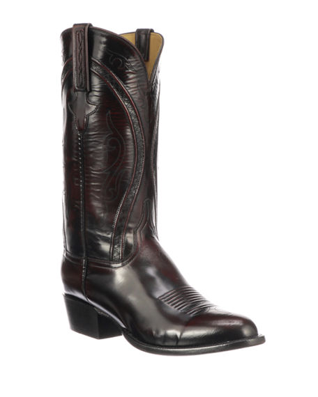 Lucchese Men's Gavin Leather Cowboy Boots In Black Cherry | ModeSens