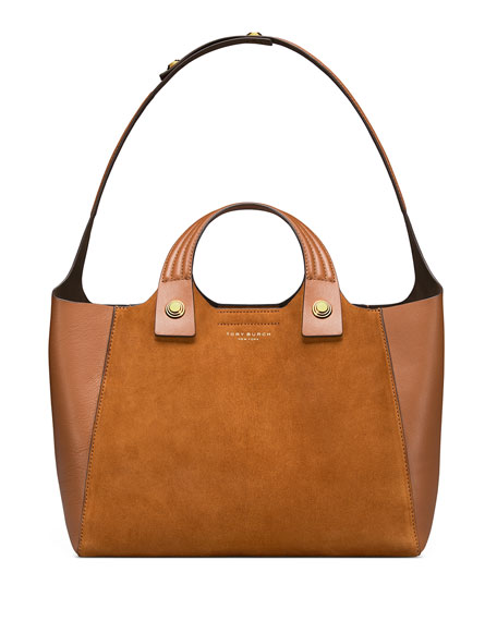 tory burch suede tote