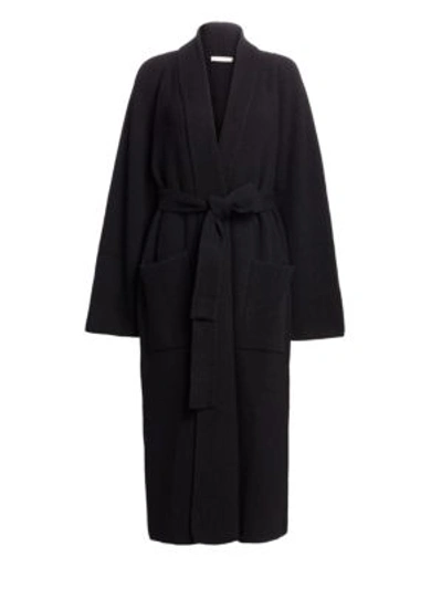 The Row Tappi Ribbed Cashmere Cardigan In Black