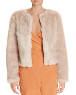 Keepsake One Love Cropped Faux Fur Jacket In Soft Pink | ModeSens
