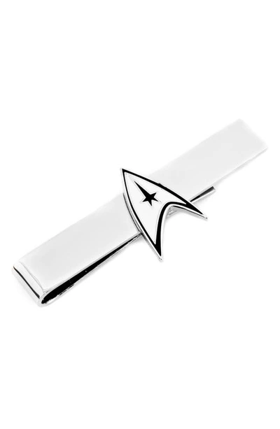 Cufflinks, Inc Star Trek Delta Shield Tie Bar In Silver