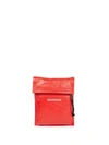 Balenciaga Arena Leather Explorer Pouch In Rouge