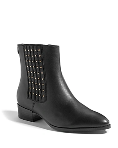 Karen Millen Studded Leather Ankle Boots In Black