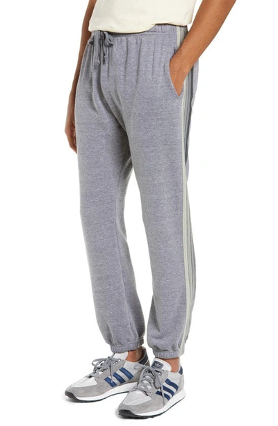 Aviator Nation 5-stripe Slim Fit Sweatpants In Heather Grey/ Grey Stripe