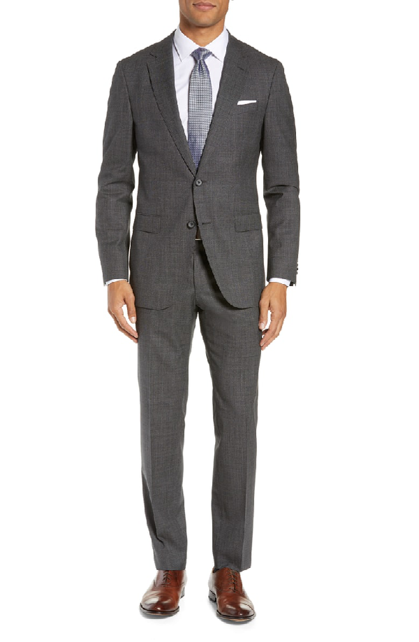 Hugo Boss Novan/ben Slim Fit Solid Wool Suit In Open Grey | ModeSens
