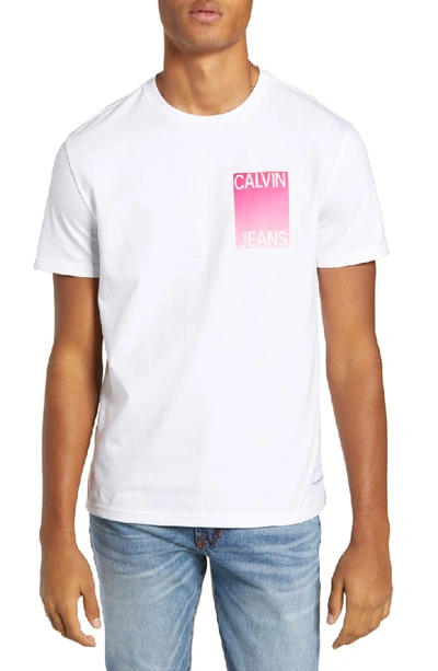 Calvin Klein Jeans Est.1978 Gradient Graphic T-shirt In Brilliant White