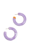 Cult Gaia Mira Small Flat Hoop Earrings In Lavender