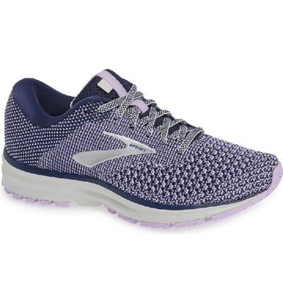 Brooks Revel 2 Running Shoe In Blue/ Purple Rose/ Grey