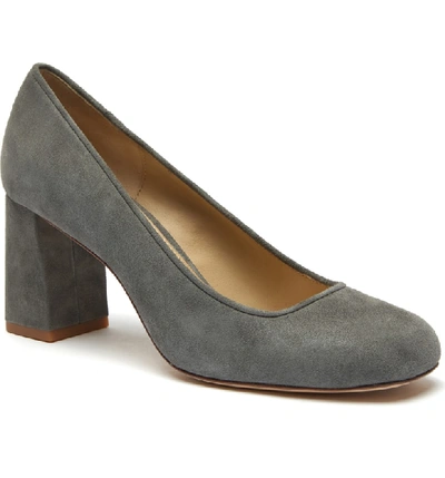 Etienne Aigner Dylan Square Toe Pump In Slate Suede