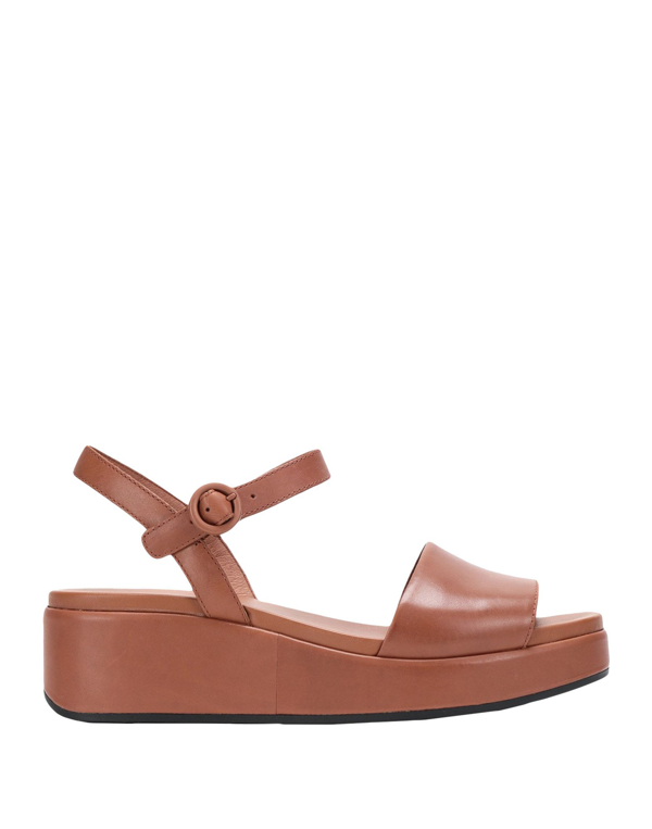 Camper Misia Platform Wedge Sandal In Medium Brown Leather | ModeSens