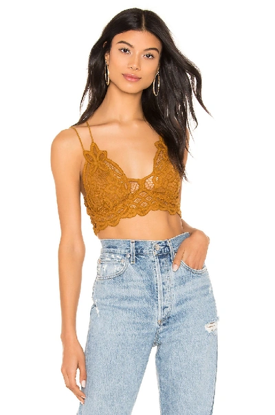 Free People Intimately Fp Adella Longline Bralette In Gold