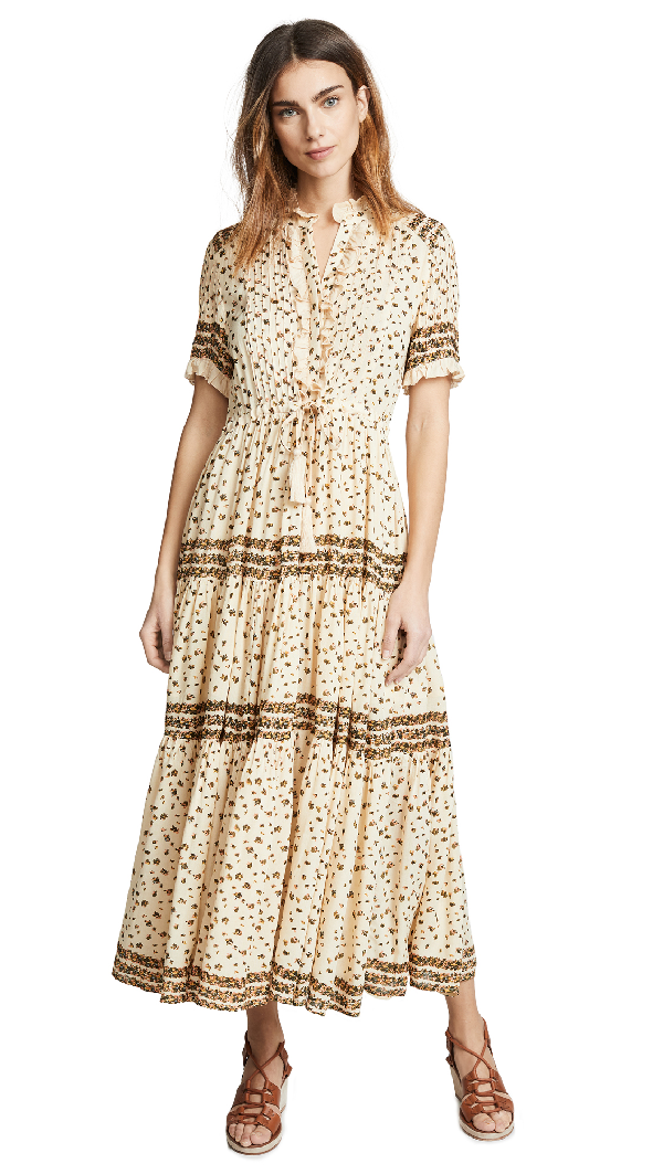 neutral maxi dress with sleeves