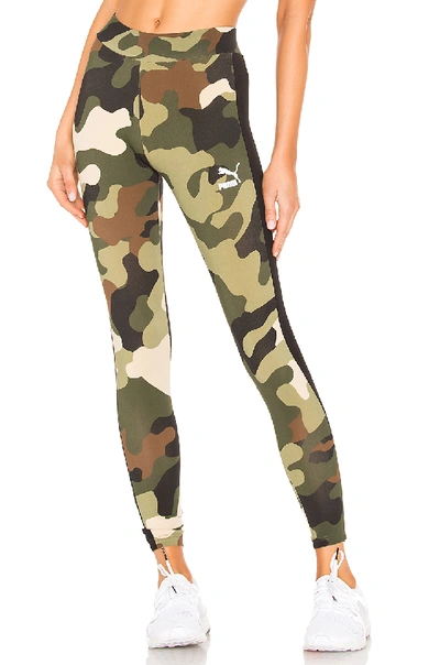 Puma Wild Pack T7 Legging In Green.