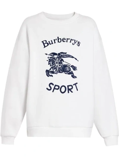 Burberry Otaki Archive Logo Print Sweatshirt In White