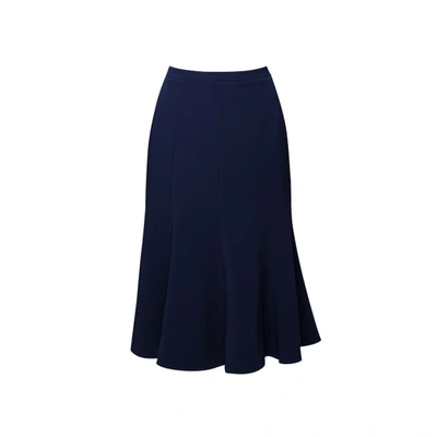 Rumour London Lucy Wool Midi Skirt In Navy